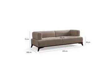 Malkiat Sofa 3-seter - Beige/Svart - Møbler - Sofaer - 3 seter sofa