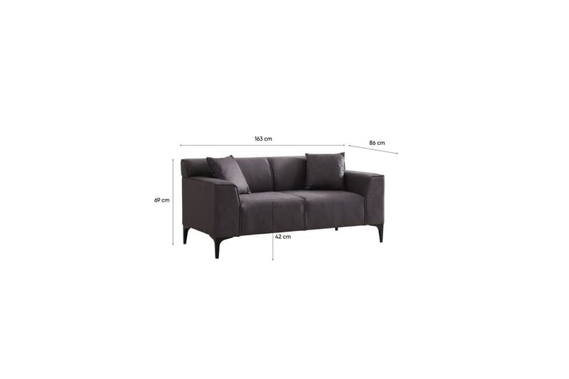 Malpani Sofa 2-sits - Antrasitt - Møbler - Sofaer - 2 seter sofa