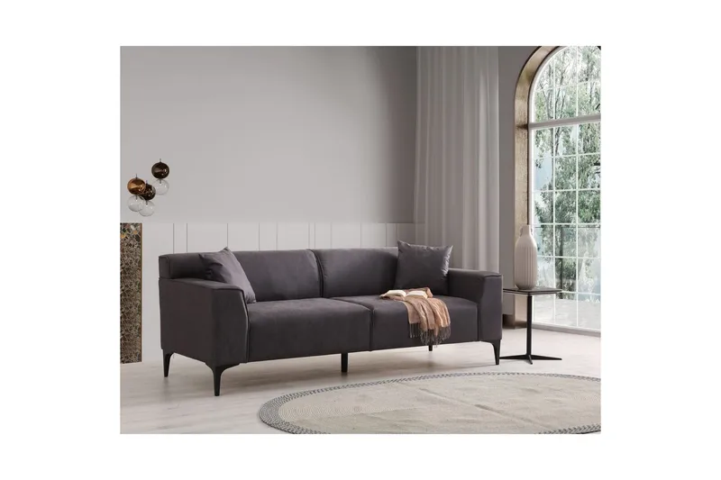Malpani Sofa 3-sits - Antrasitt - Møbler - Sofaer - 3 seter sofa