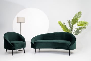 Mateus 3-seters Sofa Fløyel - Mørkegrønn - Møbler - Sofaer - 3 seter sofa