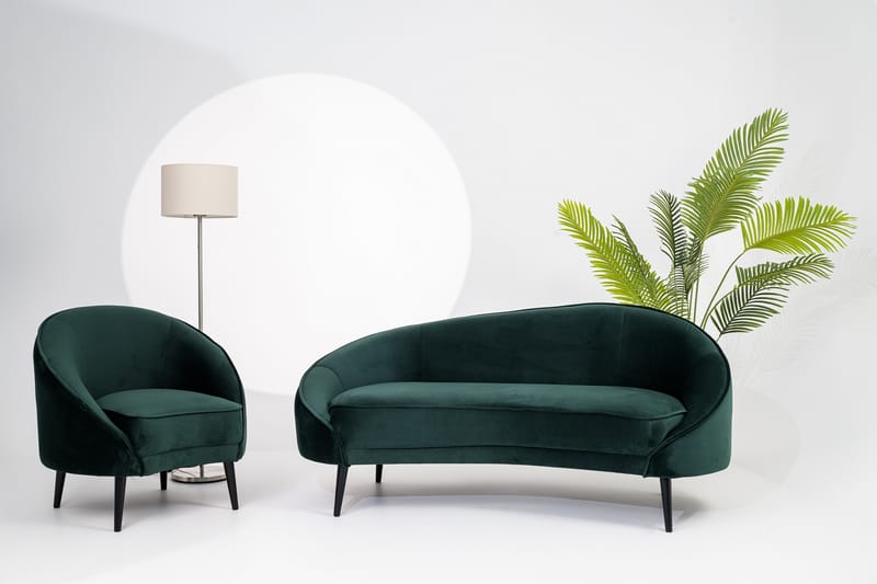 Mateus 3-seters Sofa Fløyel - Mørkegrønn - Møbler - Sofaer - 3 seter sofa