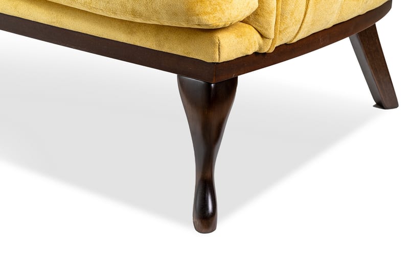 Mattias 3-seters Sofa Fløyel - Gul - Møbler - Sofaer - 3 seter sofa