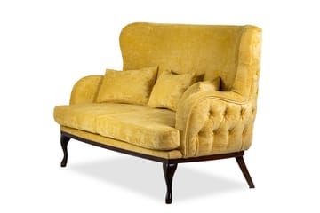 Mattias 3-seters Sofa Fløyel - Gul - Møbler - Sofaer - 3 seter sofa