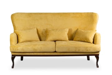 Mattias 3-seters Sofa Fløyel - Gul - Møbler - Sofaer - 3 seter sofa