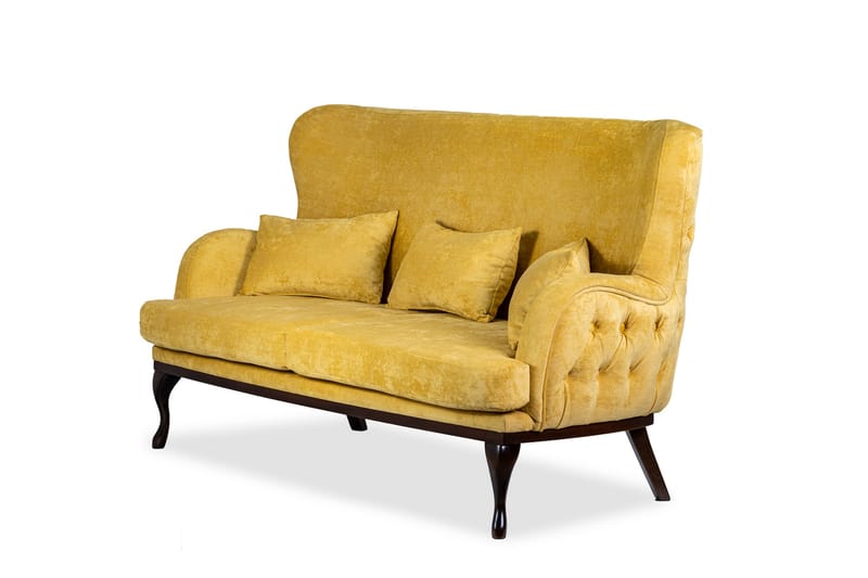 Mattias 3-seters Sofa Fløyel - Gul - Møbler - Sofaer - 3 seter sofa