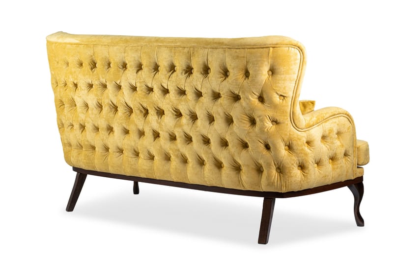 Mattias 3-seters Sofa Fløyel - Gul - Møbler - Sofaer - 3 seter sofa