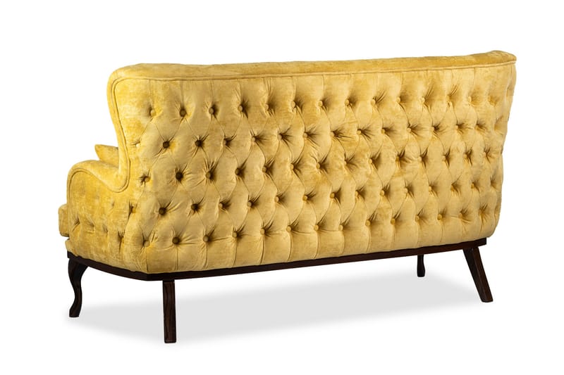 Mattias 3-seters Sofa Fløyel - Gul - Møbler - Sofaer - 3 seter sofa