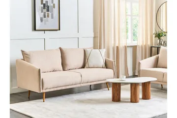 Maurana Sofa 3-seter - Beige/Gull - Møbler - Sofaer - Fløyelssofaer