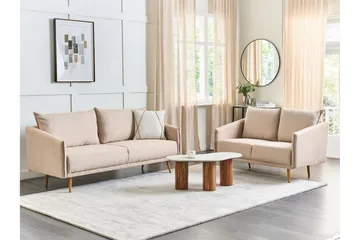 Maurana Sofa 3-seter - Beige/Gull - Møbler - Sofaer - Fløyelssofaer
