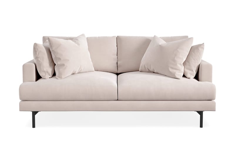 Menard 3-seters Dyp Fløyelssofa - Beige - Møbler - Sofaer - Fløyelssofaer