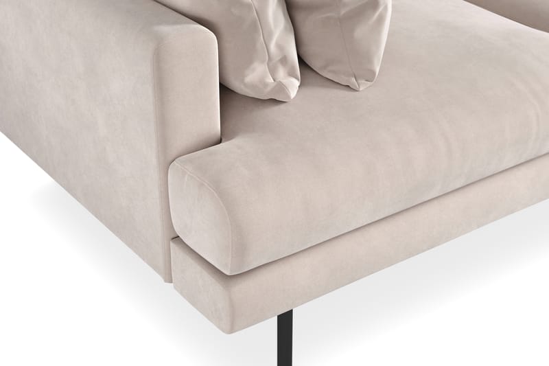 Menard 3-seters Dyp Fløyelssofa - Beige - Møbler - Sofaer - Fløyelssofaer