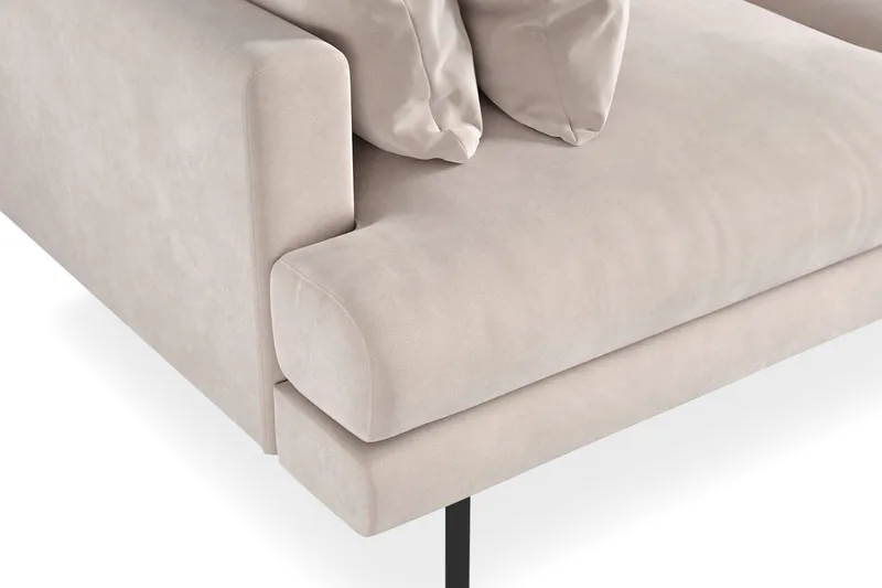 Menard 3-seters Dyp Fløyelssofa - Beige - Møbler - Sofaer - Fløyelssofaer