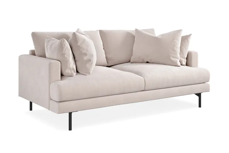 Menard 3-seters Dyp Fløyelssofa - Beige - Møbler - Sofaer - Fløyelssofaer