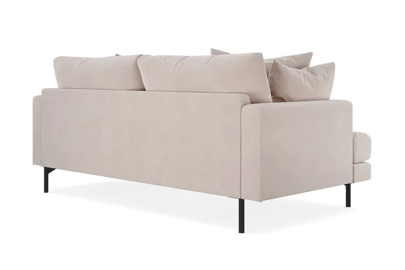 Menard 3-seters Dyp Fløyelssofa - Beige - Møbler - Sofaer - Fløyelssofaer
