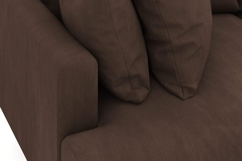 Menard 3-seters Dyp Manchestersofa - Brun - Møbler - Sofaer - 3 seter sofa