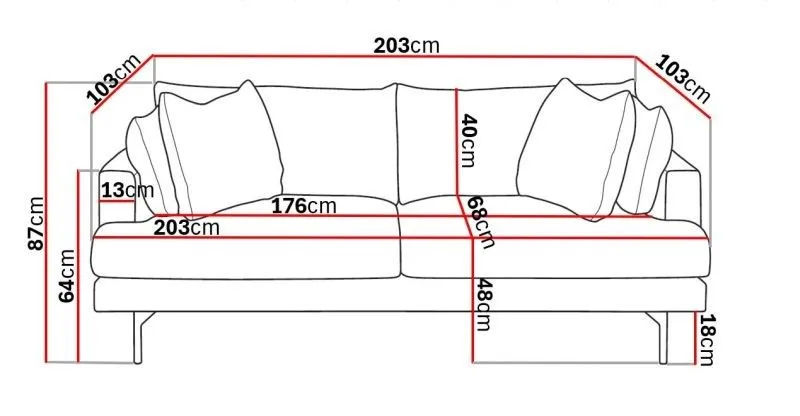 Menard 3-seters Dyp Manchestersofa - Brun - Møbler - Sofaer - 3 seter sofa