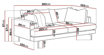 Menard 3-seters Dyp Manchestersofa - Greige - Møbler - Sofaer - 3 seter sofa