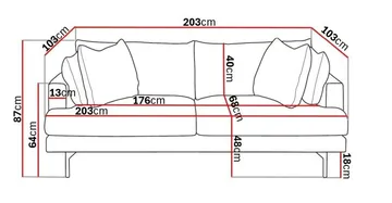Menard 3-seters Dyp Manchestersofa - Greige - Møbler - Sofaer - 3 seter sofa