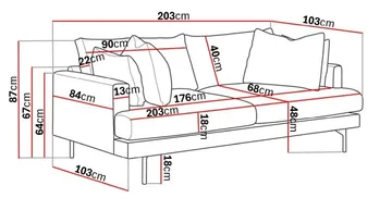 Menard 3-seters Dyp Stoffsofa - Beige - Møbler - Sofaer - 3 seter sofa