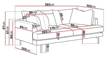 Menard 3-seters Dyp Stoffsofa - Brun - Møbler - Sofaer - 3 seter sofa