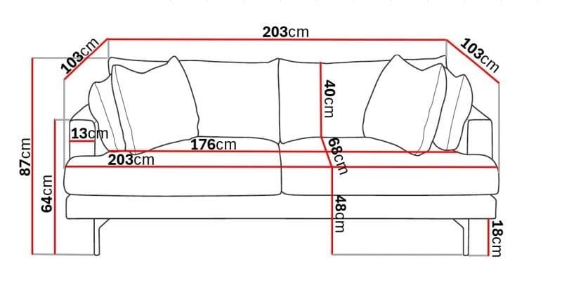 Menard 3-seters Dyp Stoffsofa - Brun - Møbler - Sofaer - 3 seter sofa