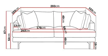 Menard 3-seters Dyp Stoffsofa - Brun - Møbler - Sofaer - 3 seter sofa