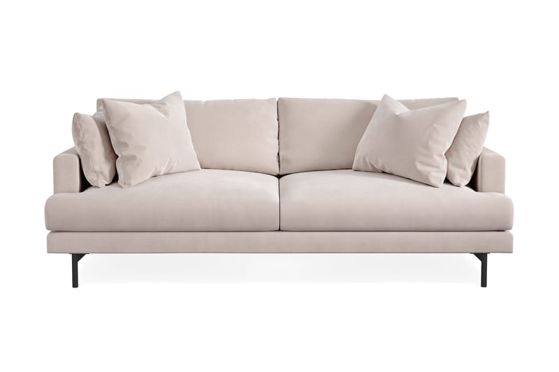 Menard 4-seters Dyp Fløyelssofa - Beige - Møbler - Sofaer - 4 seter sofa