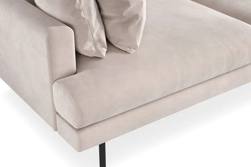 Menard 4-seters Dyp Fløyelssofa - Beige - Møbler - Sofaer - 4 seter sofa