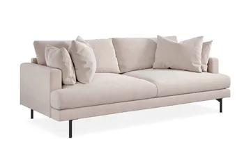 Menard 4-seters Dyp Fløyelssofa - Beige - Møbler - Sofaer - 4 seter sofa