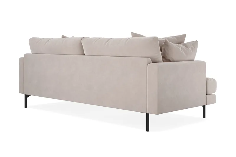 Menard 4-seters Dyp Fløyelssofa - Beige - Møbler - Sofaer - 4 seter sofa