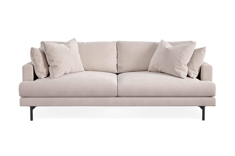 Menard 4-seters Dyp Fløyelssofa - Beige - Møbler - Sofaer - 4 seter sofa
