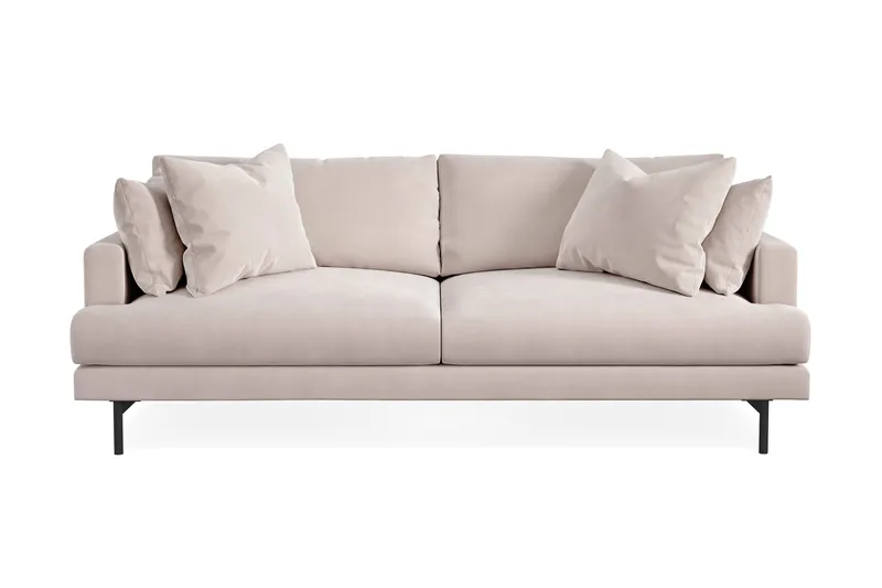 Menard 4-seters Dyp Fløyelssofa, Beige