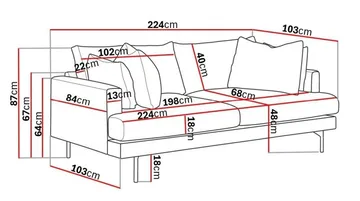 Menard 4-seters Dyp Manchestersofa - Brun - Møbler - Sofaer - 4 seter sofa