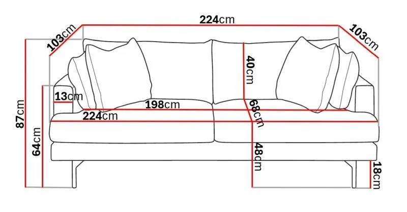 Menard 4-seters Dyp Manchestersofa - Brun - Møbler - Sofaer - 4 seter sofa