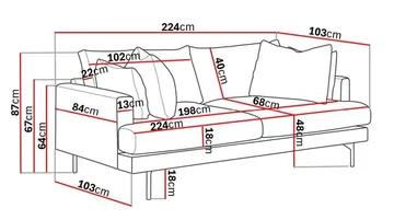 Menard 4-seters Dyp Manchestersofa - Brun - Møbler - Sofaer - 4 seter sofa