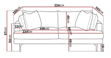 Menard 4-seters Dyp Stoffsofa - Brun - Møbler - Sofaer - 4 seter sofa