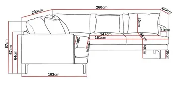 Menard 6-seters Høyrevendt L-formet Hjørnesofa i Manchester - Brun - Møbler - Sofaer - Hjørnesofaer