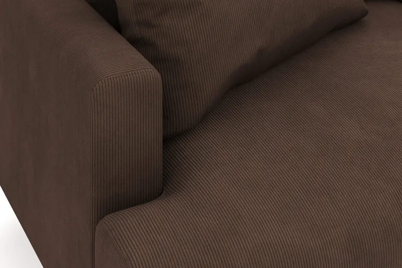 Menard 6-seters Høyrevendt L-formet Hjørnesofa i Manchester - Brun - Møbler - Sofaer - Hjørnesofaer