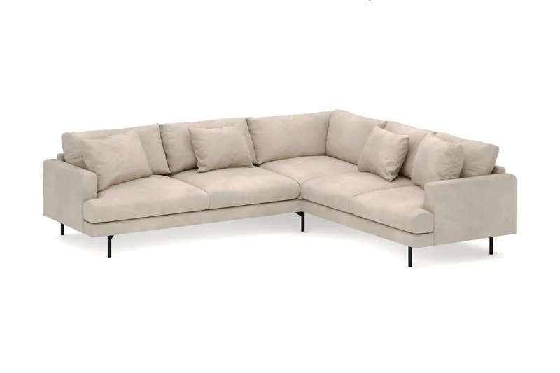 Menard 6-seters Høyrevendt L-formet Hjørnesofa i Manchester - Greige - Møbler - Sofaer - Hjørnesofaer