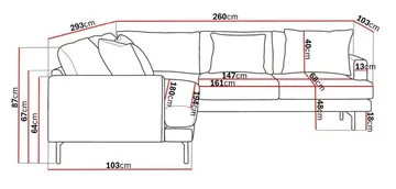 Menard 6-seters Høyrevendt L-formet Hjørnesofa i Manchester - Greige - Møbler - Sofaer - Hjørnesofaer