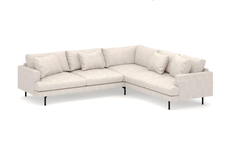 Menard 6-seters Høyrevendt L-formet Hjørnesofa i Stoff - Beige - Møbler - Sofaer - Hjørnesofaer