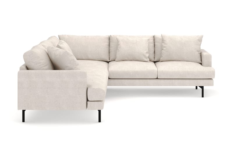 Menard 6-seters Høyrevendt L-formet Hjørnesofa i Stoff - Beige - Møbler - Sofaer - Hjørnesofaer