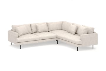 Menard 6-seters Høyrevendt L-formet Hjørnesofa i Stoff - Beige - Møbler - Sofaer - Hjørnesofaer