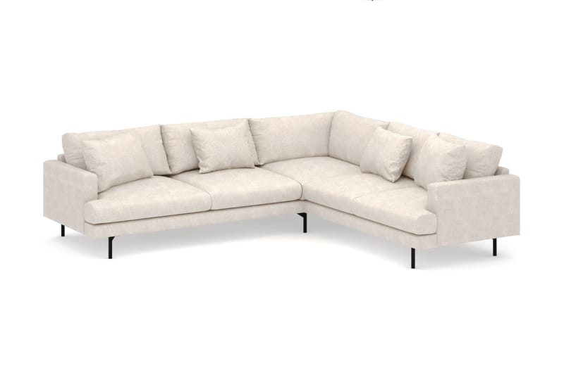 Menard 6-seters Høyrevendt L-formet Hjørnesofa i Stoff - Beige - Møbler - Sofaer - Hjørnesofaer