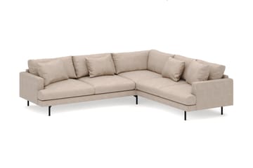 Menard 6-seters Høyrevendt L-formet Hjørnesofa i Stoff - Beige - Møbler - Sofaer - Hjørnesofaer