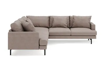 Menard 6-seters Høyrevendt L-formet Hjørnesofa i Stoff - Brun - Møbler - Sofaer - Hjørnesofaer