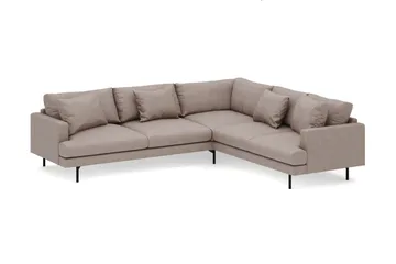 Menard 6-seters Høyrevendt L-formet Hjørnesofa i Stoff - Brun - Møbler - Sofaer - Hjørnesofaer