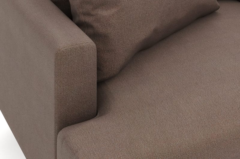 Menard 6-seters Høyrevendt L-formet Hjørnesofa i Stoff - Brun - Møbler - Sofaer - Hjørnesofaer