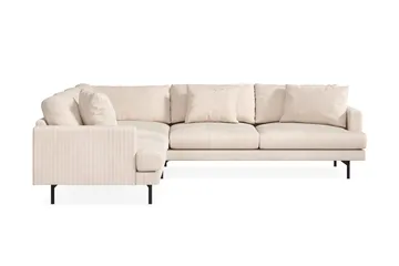 Menard 6-seters Venstrevendt L-formet Hjørnesofa i Manchester - Beige - Møbler - Sofaer - Hjørnesofaer