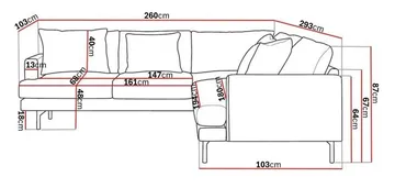 Menard 6-seters Venstrevendt L-formet Hjørnesofa i Manchester - Brun - Møbler - Sofaer - Hjørnesofaer